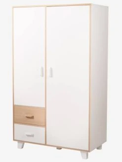 Armoire 2 Portes + 2 Tiroirs LIGNE HOPLA Blanc - Vertbaudet