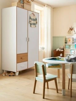 Armoire 2 Portes + 2 Tiroirs LIGNE HOPLA Blanc - Vertbaudet -Vertbaudet Shop armoire 2 portes 2 tiroirs ligne hopla 3