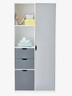 Armoire LIGNE PASSE-PASSE Blanc/gris - Vertbaudet -Vertbaudet Shop armoire ligne passe passe 2