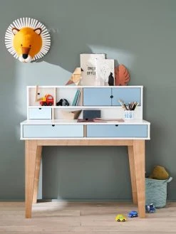 Bureau Enfant LIGNE OSLO Blanc/bleu/bois - Vertbaudet -Vertbaudet Shop bureau enfant ligne oslo 4