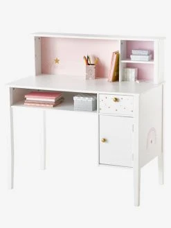 Bureau Enfant MAKE A WISH Blanc Clair Uni Avec Decor - Vertbaudet