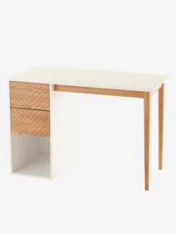 Bureau Ligne CHEVRONS Blanc/bois - Vertbaudet -Vertbaudet Shop bureau ligne chevrons 2
