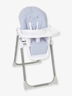 Chaise Haute EvoluSeat Chevrons Bleu - Vertbaudet