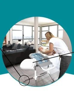 Chaise Haute Slick 2 En 1 BABYMOOV Blanc Bleu Gris - Babymoov -Vertbaudet Shop chaise haute slick 2 en 1 babymoov 3