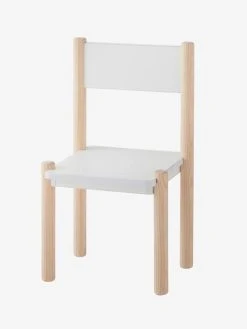 Chaise Maternelle Pour Table De Jeu LIGNE WOODY Blanc - Bois - Vertbaudet