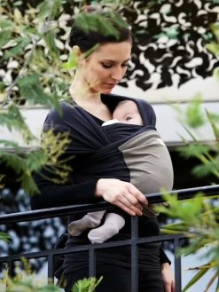 Echarpe De Portage L'originale LOVE RADIUS By JE PORTE MON BEBE Anthracite/olive - Love Radius JPMB