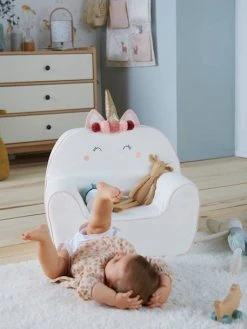 Fauteuil En Mousse Personnalisable Licorne Blanc - Vertbaudet -Vertbaudet Shop fauteuil en mousse personnalisable licorne 5