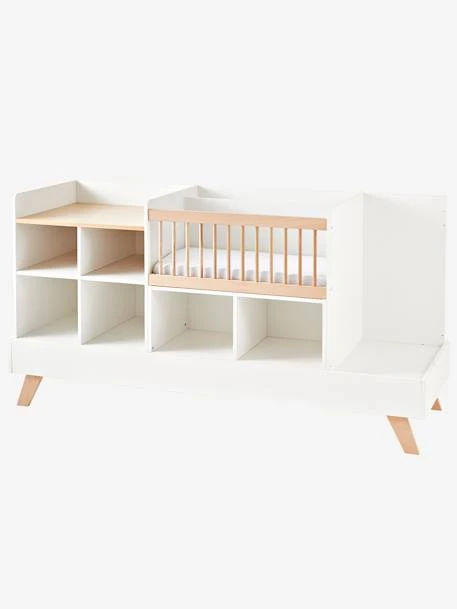 Lit Combiné 4 En 1 évolutif Avec Rangements Et Table à Langer COMBINID Blanc / Bois - Vertbaudet 4 Lit Combiné 4 En 1 évolutif Avec Rangements Et Table à Langer COMBINID Blanc / Bois - Vertbaudet – Image 4