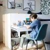 Lit Mi Hauteur Avec Bureau Coulissable Combiné CAMELEO Blanc Mate - Vertbaudet