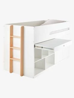 Lit Mi Hauteur Avec Bureau Coulissable Combiné CAMELEO Blanc Mate - Vertbaudet -Vertbaudet Shop lit mi hauteur avec bureau coulissable combine cameleo 5