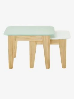 Tables Gigognes Gris Vert/bois + Blanc/bois - Vertbaudet -Vertbaudet Shop tables gigognes 3